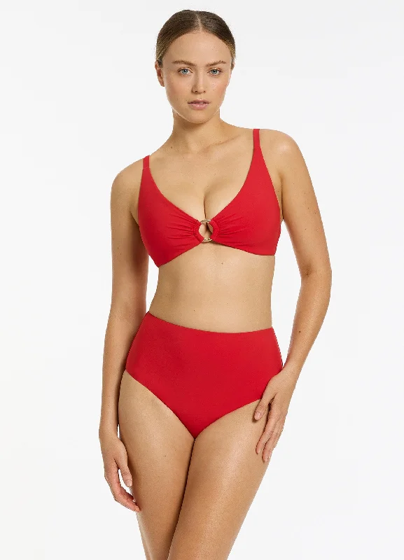 Seasonal Clearance Jetset High Waisted Bikini Bottom - Rosso