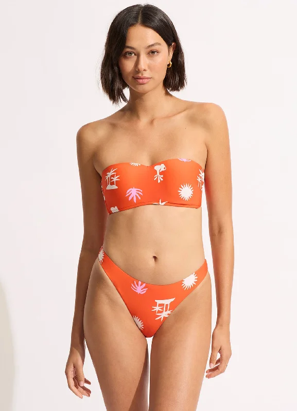Factory Direct Sale La Palma High Cut Bikini Bottom - Tamarillo