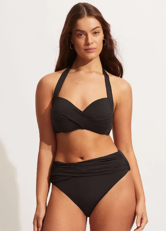 Special Price Seafolly Collective High Waist Wrap Front Pant - Black