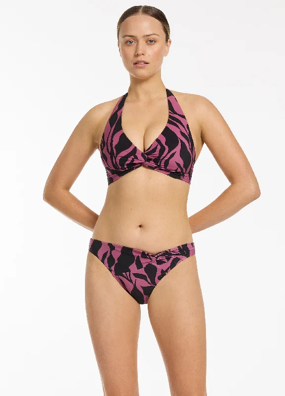 Special Discount Sereno Twist Front Hipster Bikini Bottom - Mauve